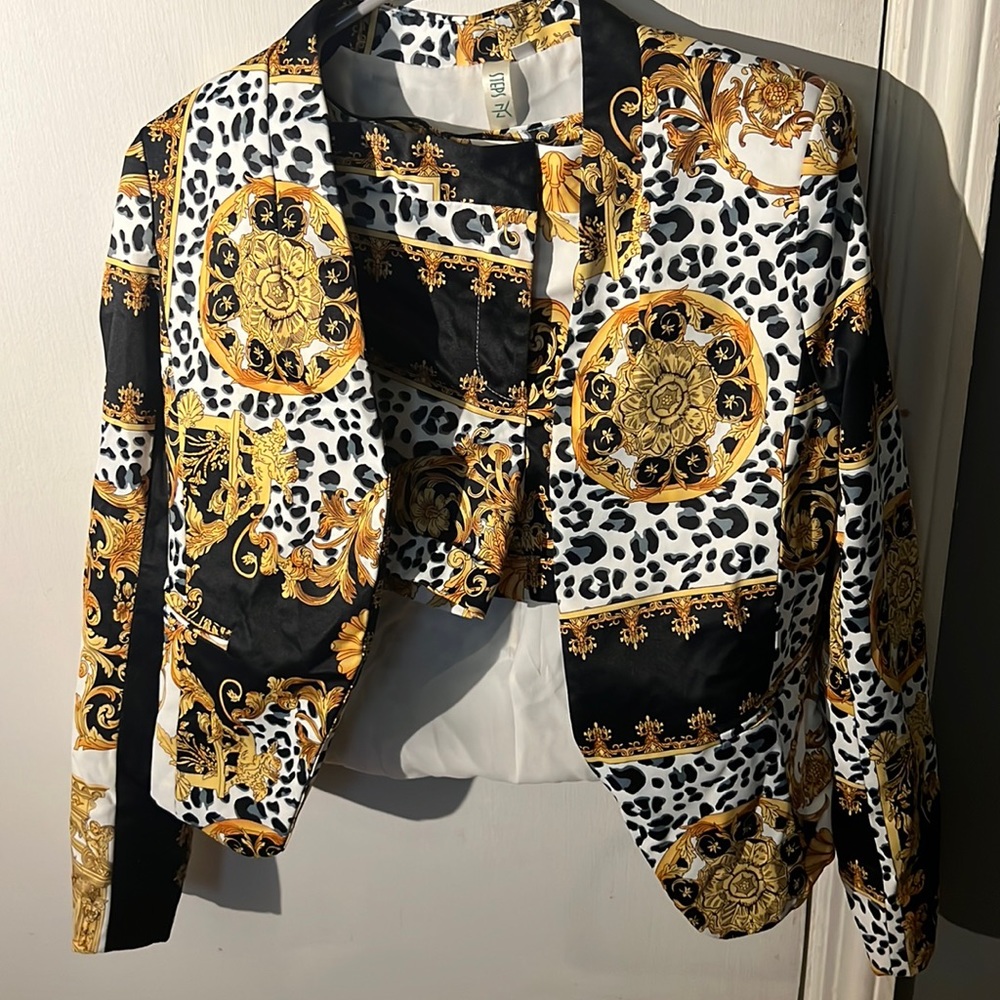 Two piece shorts and blazer set